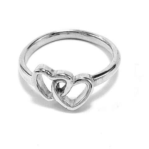 Exquisite Double Heart Diamond Ring