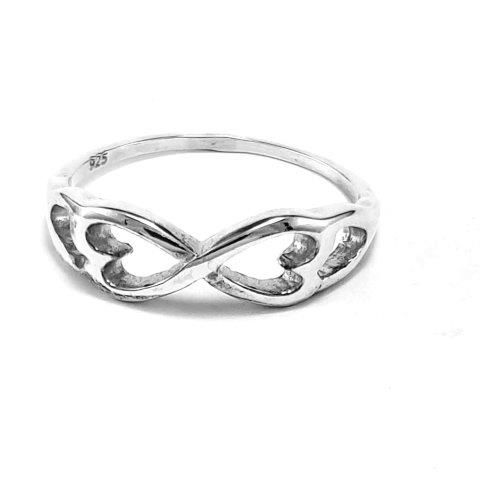 Sterling Silver Diamond Infinity Band Ring - 9545349 | HSN